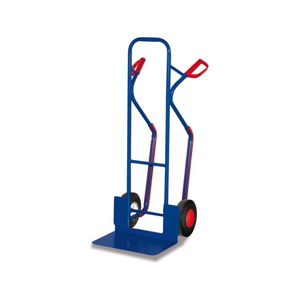 Carrinho de Tubo de Aço 250 kg com Pá Grande Patins Deslizantes Pneus Maciços 570 x 655 x 1315 mm