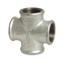 Encaixe de rosca em ferro maleável cruzeta 3/8" IG x 3/8" IG x 3/8" IG x 3/8" IG