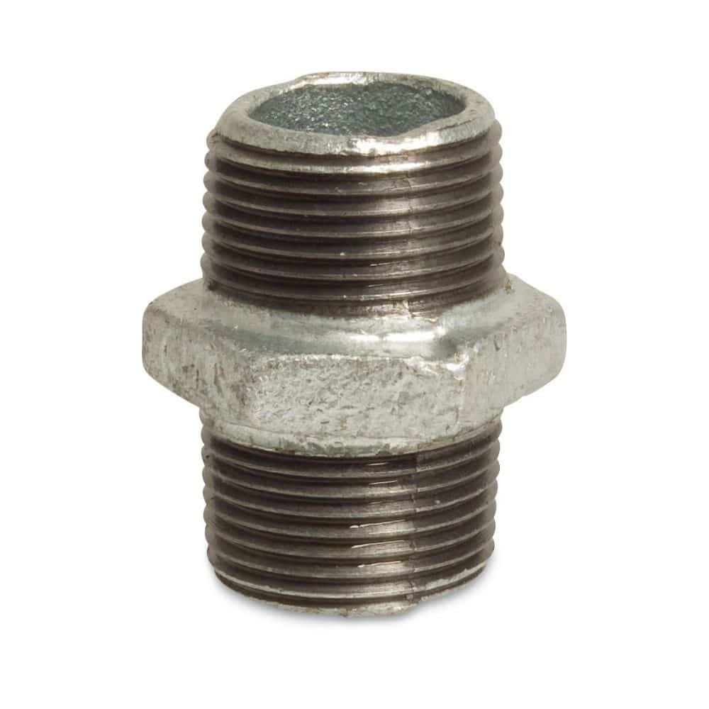 Conexão roscada de ferro maleável Niple duplo 3/4" AG x 3/4" AG