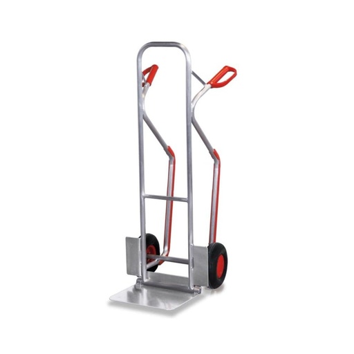 [BONI-ap-710.211] Carrinho de Alumínio Empilhável 200 kg com Pá Dobrável e Patins Deslizantes Pneus de Ar 550 x 640 x 1300 mm