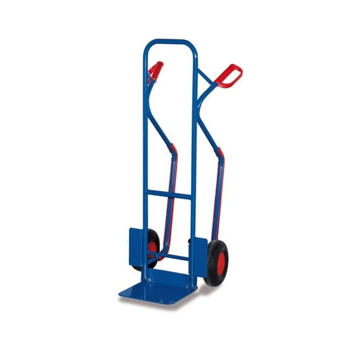 [BONI-sk-710.217] Carrinho de Tubo de Aço Empilhável 200 kg com Pá Dobrável e Patins Deslizantes Pneus 570 x 610 x 1300 mm