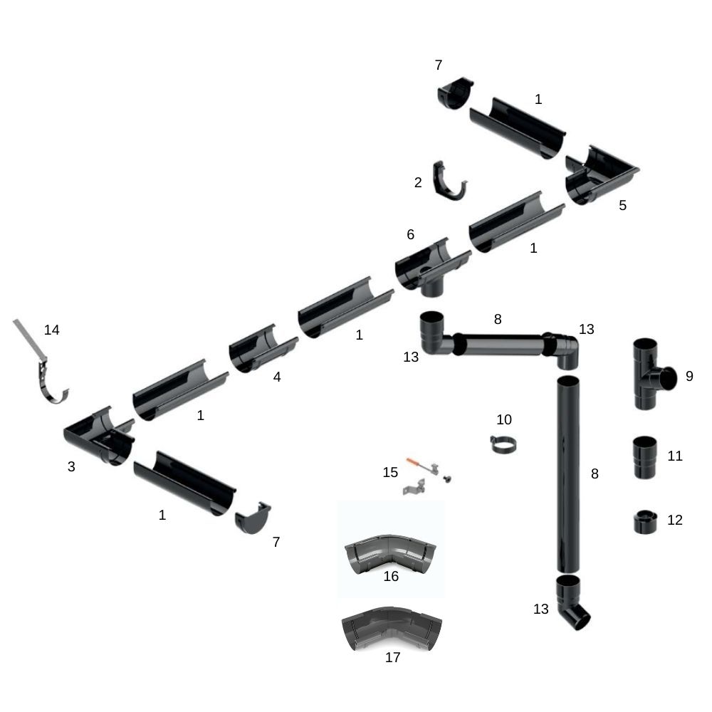 Suporte de calha marrom Sistema 75-5